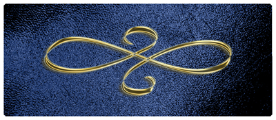 DNSEMP-L-601-GD-SH-BL Gold Scroll Shimmer Blue